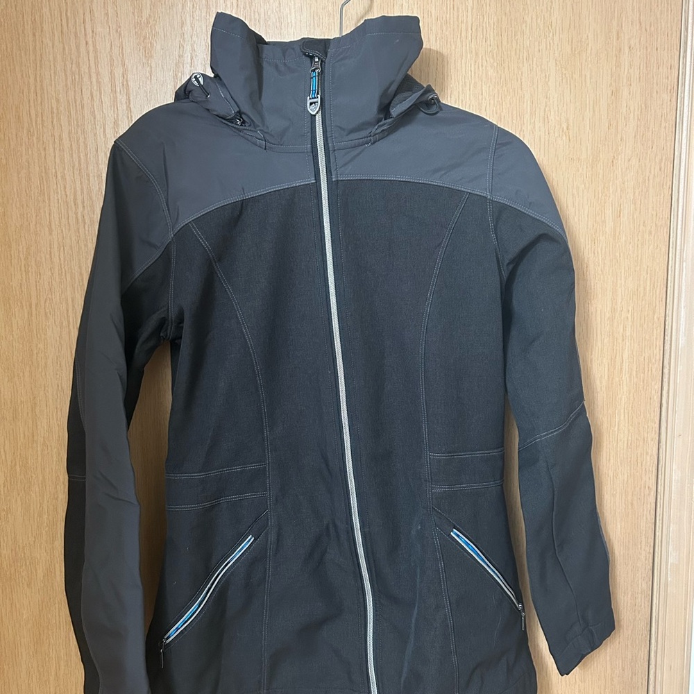 Kühl Black and Gray Hooded Jacket with Detachable Hood